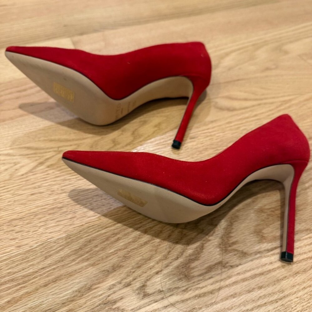 Jimmy Choo Black Suede Pumps Red - Picture 2 of 7